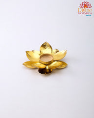 Gloss Finish Lotus 6" Metal Tealight Holder