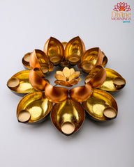 Elegant Metal Decor Gloss Finish 16 Tealights Holder