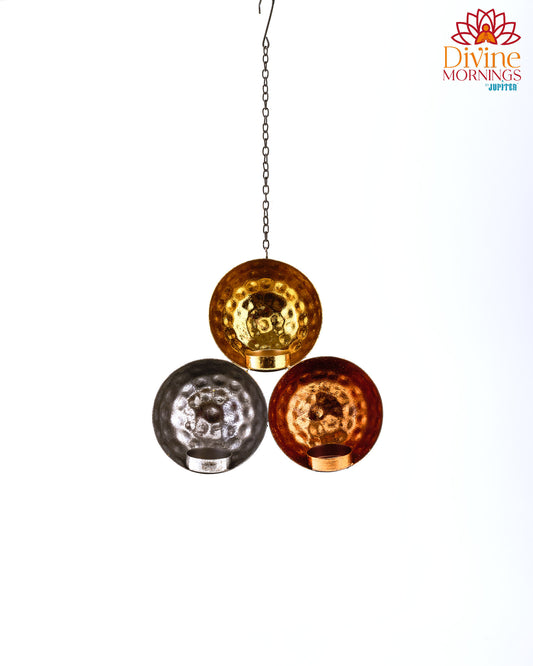 Metal Trio Gloss Finish 3 Tealights Holder
