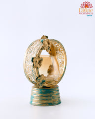 Metal Ivory Blue Rustic Finish Lamp