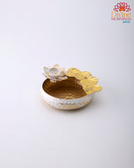 White Finish Metal Urli