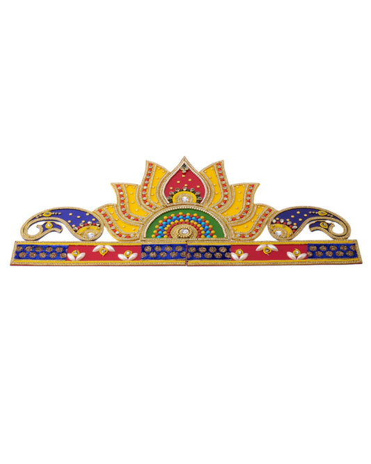 Vibrant Lotus Border Acrylic Rangoli