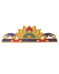 Vibrant Lotus Border Acrylic Rangoli