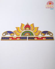 Vibrant Lotus Border Acrylic Rangoli