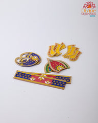 Vibrant Lotus Border Acrylic Rangoli