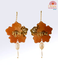 Shubh Labh Flower Danglings Pair