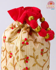 Embroidered Blossom Potli Bag