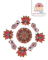 Lotus Peacock MDF Rangoli
