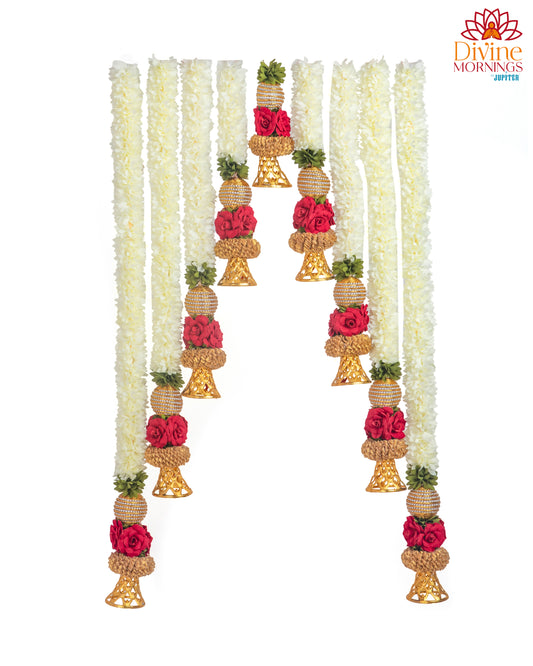 Bell Artificial Flower Backdrop Set of 9 Hangings