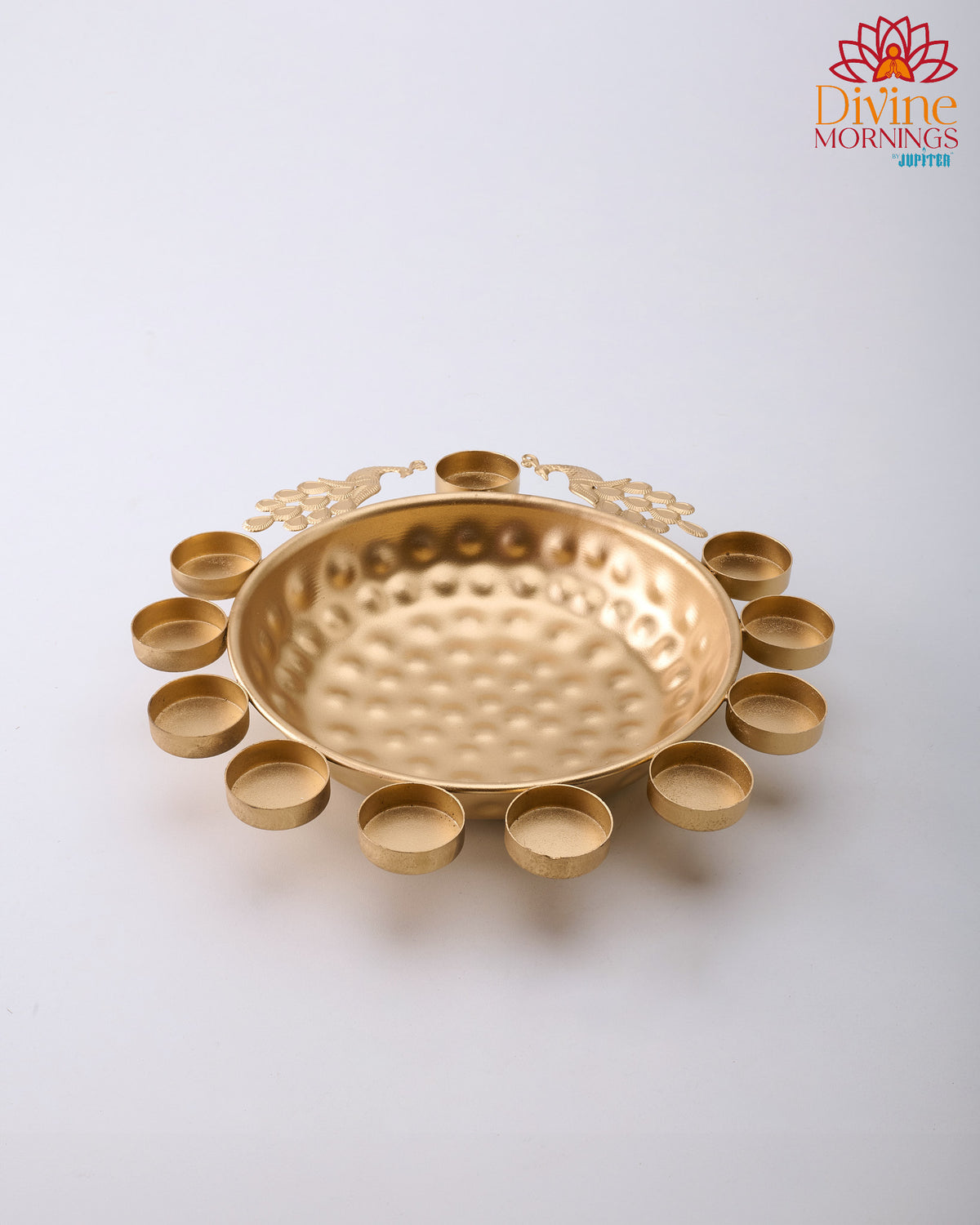 Peacock Urli with Tealight holders