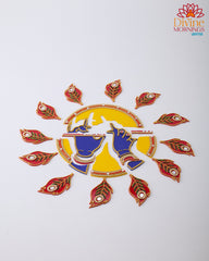 Krishna's Divine Flute Acrylic Rangoli