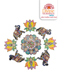 Lotus Elephant MDF Rangoli