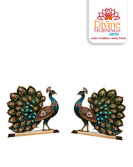 Radiant Peacock Stand Pair