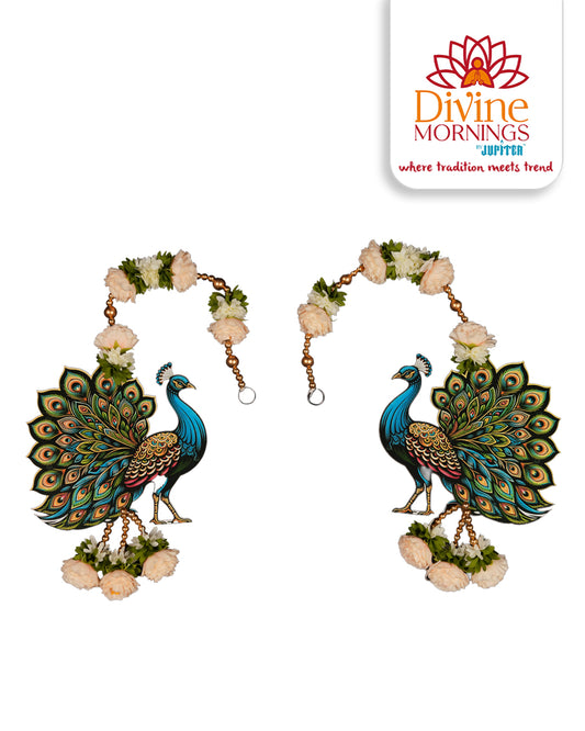 Peacock Splendor Wall Hanging Backdrop Pair