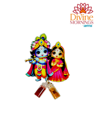 Radha Krishna Haldi Kumkum Varadan with Magnet - Pack of 10