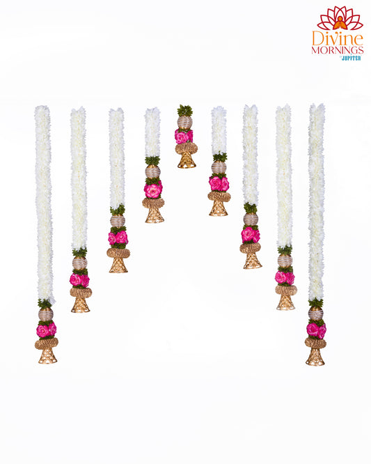 Bell Artificial Flower Backdrop Set of 9 Hangings